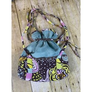 Handmade Purse‎ Handbag Cinch Bucket Purse OOAK Outside Pockets